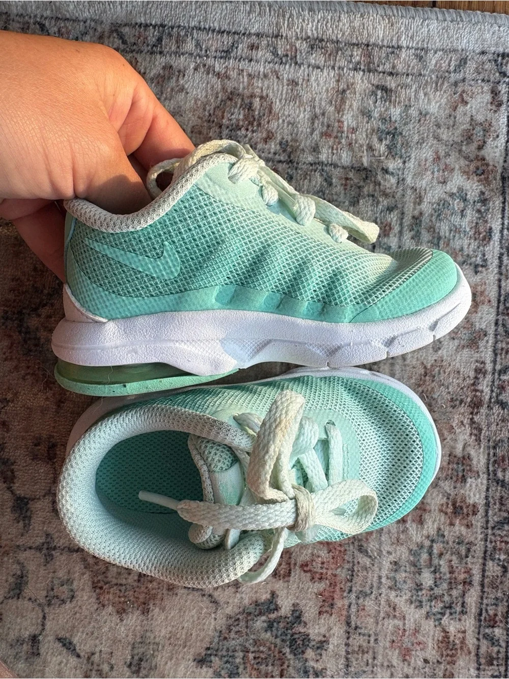 5C Toddler Nike Air Kids Mint Green Mesh Lace Up Sneakers